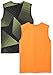 Amazon Essentials Boys' Active Performance Muscle Tank Tops, Pack of 2, Black Gradient/Orange, Medium