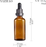 Yizhao Amber Glass Dropper Bottles 50ml 6Pcs with Glass Pipette Anti Theft Cap view 2