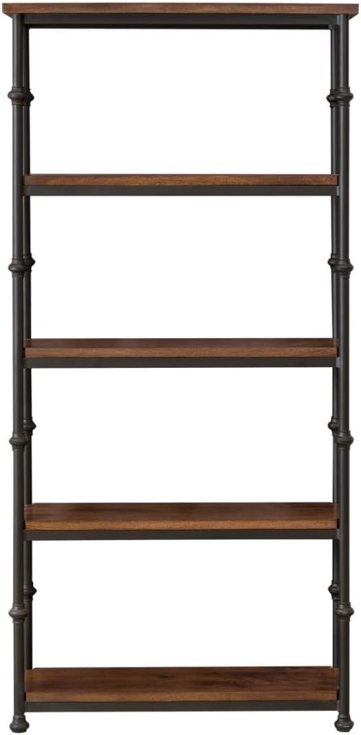 Myakka Bayford Mango Wood & Handcrafted Iron Industrial Style 4 Tier Shelving Unit