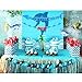 U`King 49 PACK Shark Birthday Party Decorations for Kids - Shark Happy Birthday Banner, Ocean Color Balloons, Mini Shark Balloons, Cute Cartoon Puffy Stickers | Aster Birthday Supplies Set for 1st 2nd 3rd 4-12 year Boys