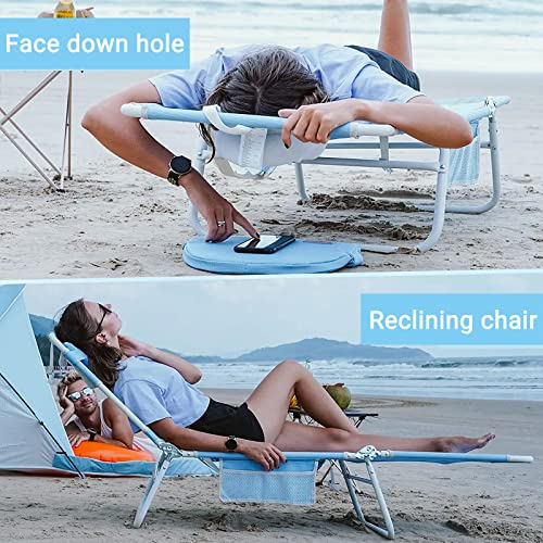 WEJOY Adjustable Tanning Sunbathing Lounge Chair with Face Down Hole