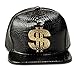 FuZhiBang NYU14 The New Crocodile Baseball caps Alloy Dollar Flat-Brimmed hat Hip-hop hat (Black)