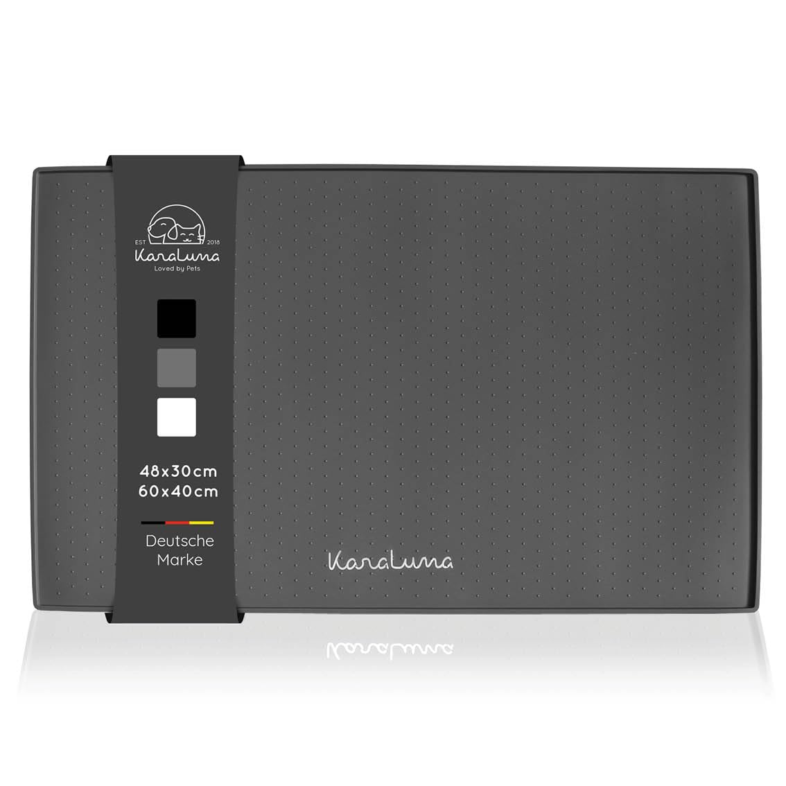 KaraLuna Premium Silicone Feeding Mat (Grey (square), Large)