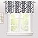 DriftAway Alexander Pattern Match Blackout Valances for Windows 250GSM Geometric Moroccan Mid Century Rod Pocket 52 Inch by 18 Inch Plus 2 Inch Header Navy and Gray 1 Pack