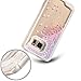 Galaxy S7 Case, Wuloo Samsung Galaxy S7 Hard Case Fashion Creative Design Flowing Liquid Floating Luxury Bling Glitter Sparkle Love Heart Hard Case for Girls Children (PinkBlue)