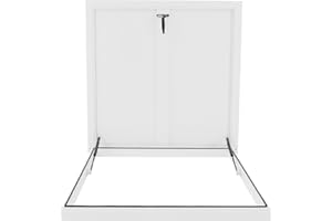 PINELICORN 31.5" L X 31.5" W Aluminum Roof Access Hatch, Roof Security Door, Rooftop Hatch Cover Plate for Wellhead Lid, Cellar Cover (White-31.5inch)