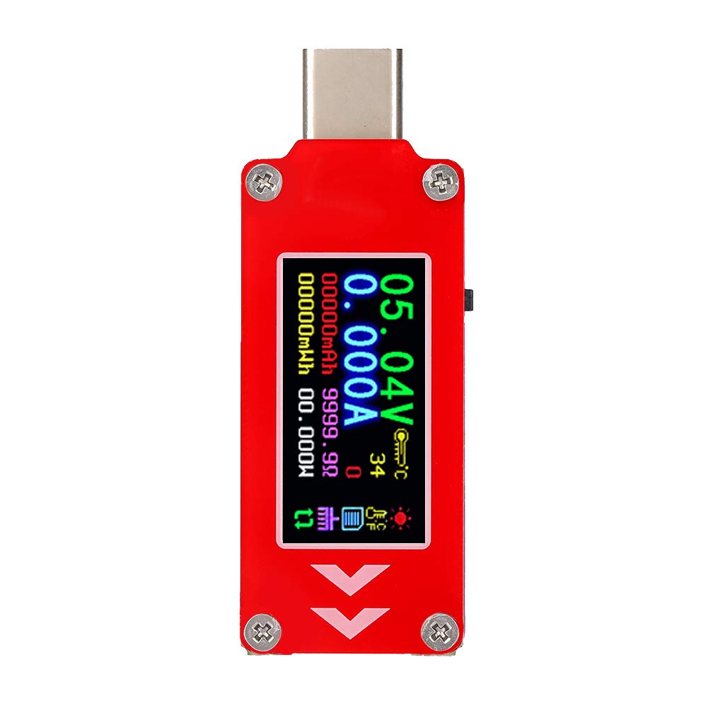 USB Digital Power Meter Tester, Type-C Multimeter Current and Voltage Monitor Voltage Power MeterTesting Speed of Chargers Cables Capacity of Power Banks