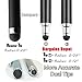 Bargains Depot (2 Pcs) [New Upgraded][0.18-inch Small Tip Series] 2-in-1 Stylus/Styli 5.5-inch L with 10 Replacement Rubber Tips -Black/Black