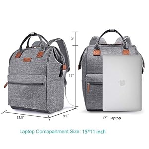 BRINCH 17.3 Inch Laptop Backpack - Water Resistant Travel Backpack For Men & Women - View #3