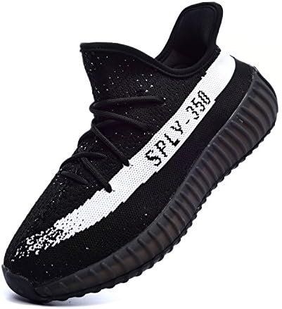 JMJEEP Sport Sneakers Boost 350 V2 Lightweight Casual Running Shoes Women's Men's Breathable Mesh Shoes Fitness Sneakers (US_10/cm_270/EUR_44, Black White)