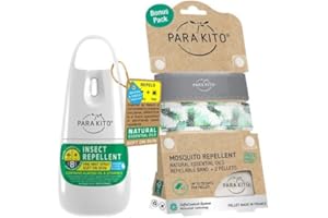 Para'Kito Mosquito Bonus Pack - 2 Mosquito Wristbands | 2 Refills (Grey + Pineapple) + Insect Repellent Spray