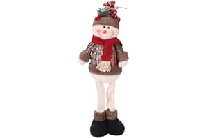 Ibluelover Christmas Sitting Doll Figurine Ornaments Long Leg Snowman Sitter Decorations Xmas Tree Hanging Decor Gift Plush Santa Claus Pendant Home Indoor Table Decor for Door Window Fireplace Party