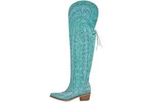 MissHeel Over the Knee Cowboy Boots for Women Adjustable Thigh High Cowgirl Boots