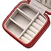 Vlando Small Travel Jewelry Box Organizer Display Storage Case for Rings Earrings Necklace, Orange