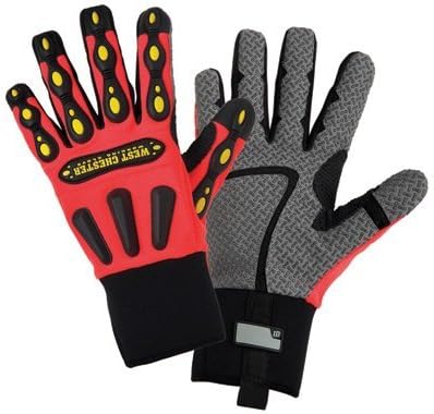 West Chester Medium Orange R2 Winter Synthetic Leather And Spandex Fleece Lined Cold Weather Gloves With Wing Thumb, Extended Neoprene Cuff, Clarino Palm And TPR Finger, Hand And Knuckle Guards. Pack of 6 PR