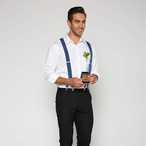 GUCHOL Suspenders For Mens With Strong Metal Clips Adjustable