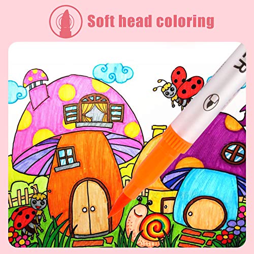 MEMX Colored Pens Set, Brush Tips & Colored Fine Point Pen for Journaling Note Taking Writing Drawing Coloring Planner Calendar, Coloring Art Office School Supplies,18 Colors