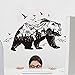 Vibola DIY Removable Wall Sticker Mountain Black Bear Animal Sticker Child Room Living Room Bedroom Background Decoration Murals PVC Wall Stickers