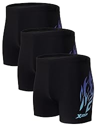 KANAV 3 Pack Men's Athletic Square Leg Swimsuit