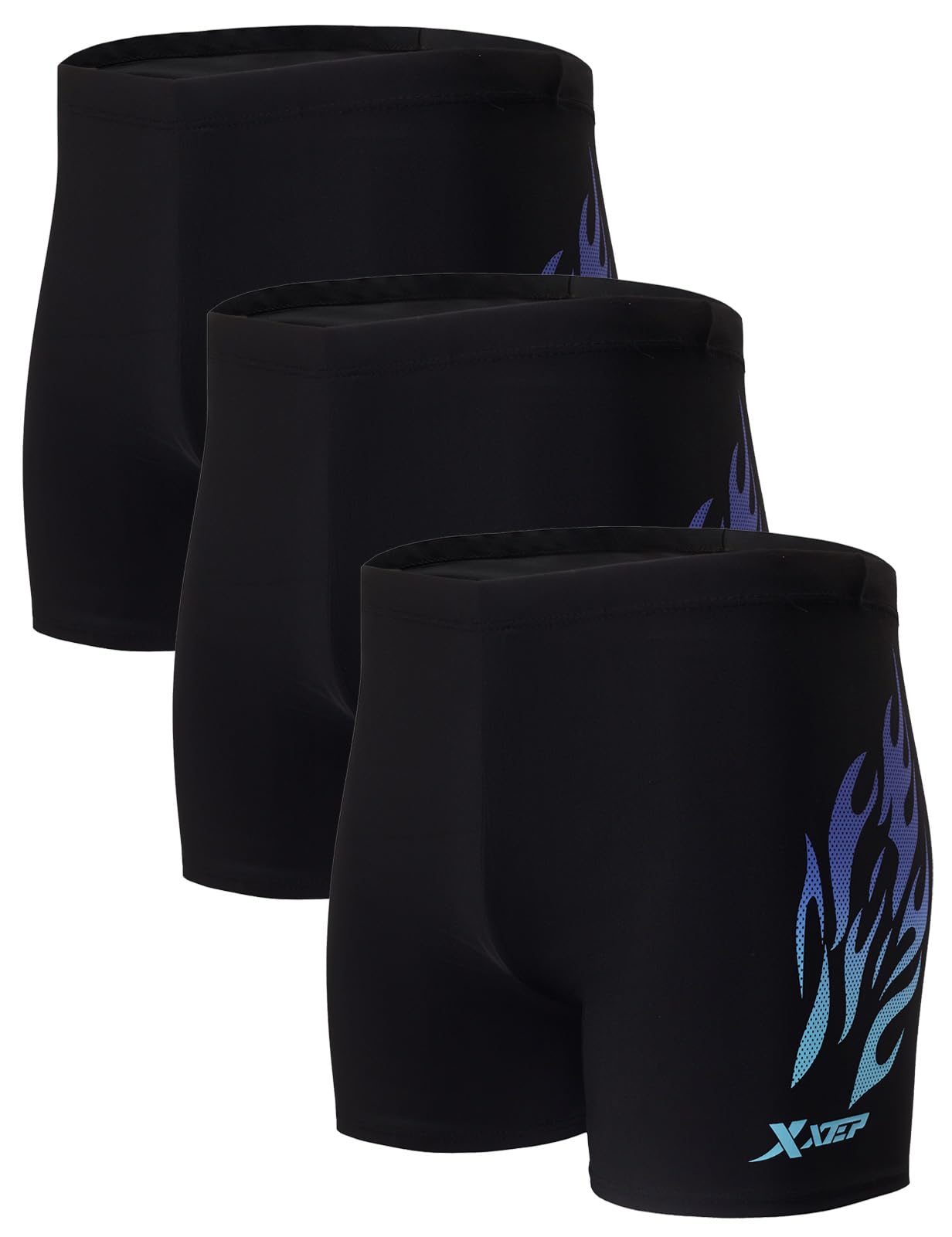 KANAV 3 Pack Men's Athletic Square Leg Swimsuit