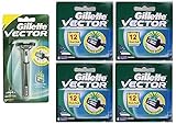 Vector Plus Razor Handle + Vector Plus Refill RazorBlades 4 ct. (Pack of 4) + FREE LA Cross Manicure 74858