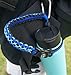 QeeLink Paracord Handle Compatible with Hydro Flask Wide Mouth Water Bottles - Paracord Carrier Strap Cord with Safety Ring & Carabiner & Compass & Fire Starter, 12oz - 64oz (Blue)