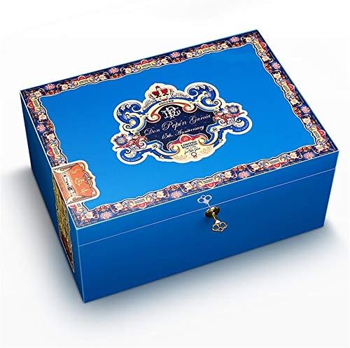 Humidors Fashion Cigar Sure Seal Handmade Large Capacity Natural Cedar Wood Tray Cigars Box Desktop Hygrometer Humidifier Retro (Color : A)