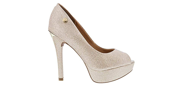 peep toe dourado vizzano