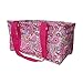 BVGIFTS Medium Utility Tote Organizing Laundry Beach Bag Pink Paisley