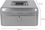 Westcott Lockable Cash Box 20 cm Steel 2 Keys Removable Tray Silver E-51001 view 5