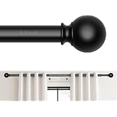 JRZOO Curtain Rod for Windows 18-45 Inch, Black 5/8 Inch Small Window Treatment Rods, Short Adjustable Splicing Drapery pole, Matte Black