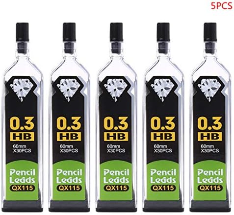 WINJEE,5pcs HB 2B Refill Lead For Automatic Mechanical Pencils School Office Supplies Size-0.3mm