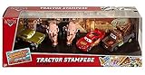Disney/Pixar Cars, Radiator Springs Classic, Tractor Stampede Die-Cast Vehicle Gift Pack [Lightning McQueen, Mater, Yellow Hydraulic Ramone, and 2 Tractors]