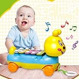 Bluelans Early Education 1 Year Olds Baby Xylophone Toy Musical Instrument Pull Along Educational Toy for Children & Kids Boys and Girls Christmas/Birthday Gift Colorful