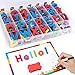 Xin store Magnetic Letters with Magnetic Writing Board and Storage Box - 208 Pieces Uppercase Lowercase Foam Fridge Alphabet Magnets for Kids Preschool Spelling and Learning Toy Game
