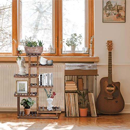 TOOCA Wood Plant Stand Indoor, 44” 7 Tier Outdoor Tall Plant Stand