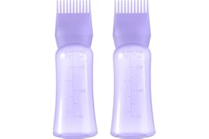 D Dymoece Root Comb Applicator Bottle 6 Ounce Hair Oil Applicator for Hair Dye, Hair Oiler Comb Bottle with Graduated Scale