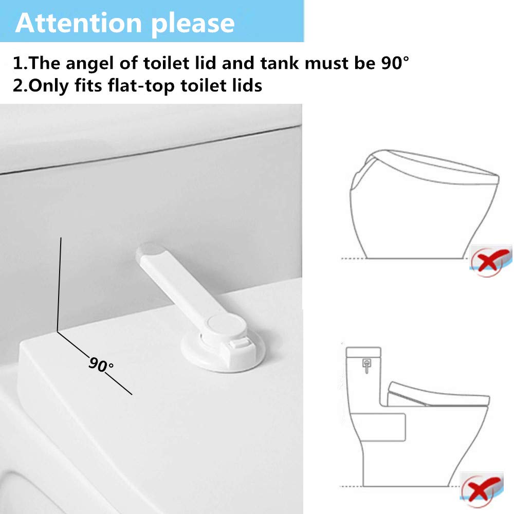 Toilet Seat Lock Child Safety, Toilet Bowl Locks Prevent Opening Toilet Cover, Universal Fit for Standard Flush Toilet, Easy to Install Petproof Toilet Lock, 2 Pack : Baby