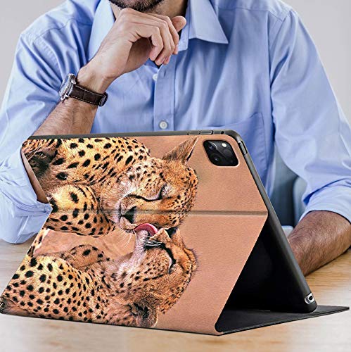 iPad Pro 12.9 Case 2020,AMOOK Adjustable Folio Smart Cover Stand Shockproof TPU Case with Auto Sleep/Wake & Anti-Slide Design for Apple iPad Pro 12.9 Inch 4th Gen- Animal Cheetah Leopard