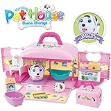 REMOKING STEM Pretend Pet Toy Play Kit, Funny Portable Handbag Pet House Scene Storage with 2 Pretend Play Dogs, Educational Learning Roleplay Pet Playset, Great Gifts for Kids 3 Years and up