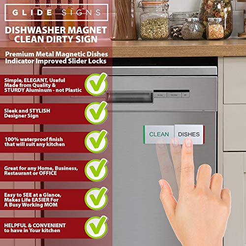 Glide Signs Dishwasher Clean Dirty Sign Premium Metal