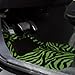 OxGord 21pc Zebra Car Seat Cover, Carpet Floor Mat, Steering Wheel Cover and Shoulder Pad Set - Universal Fit, Truck, SUV, or Van - Lime Green