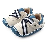 Lidiano Toddler Baby Sewing Sting-proof Non-slip Rubber Sole First Walker Sneakers (M:7-12 Months, Blue)
