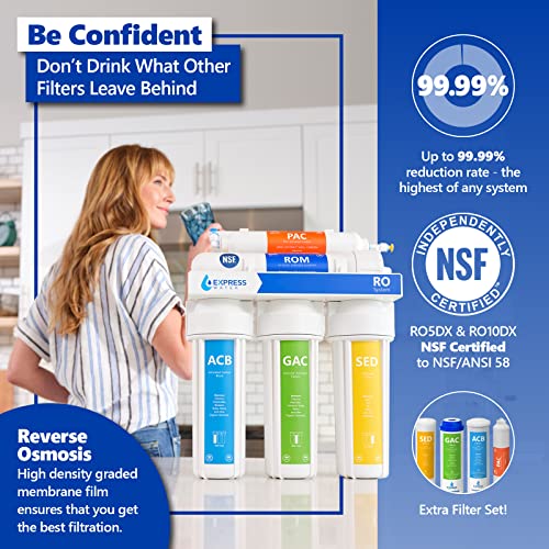 Express Water RO5DX Reverse Osmosis Filtration NSF Certified 5 Stage RO