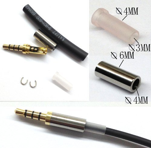 Gold 4 Pole 3.5mm Male Repair headphone Jack Plug Metal ... 3 5mm 4 pole headphone jack wiring 