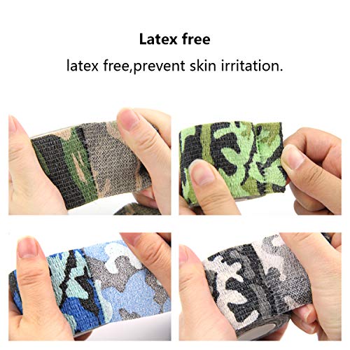 AUPCON Self Adhesive Bandage Wrap Vet Wrap Cohesive Bandages Bulk Dogs Self Adherent Wrap Non-Woven for Pet Animals & Ankle Sprains & Swelling Supply FDA Approved 6 Rolls 2 Inch Camouflage