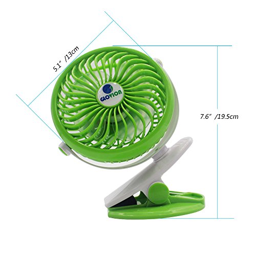 image for Mini Desk Fan, Glovion Clip-on Stroller Fan, 2600mAh Rechargeable Batt