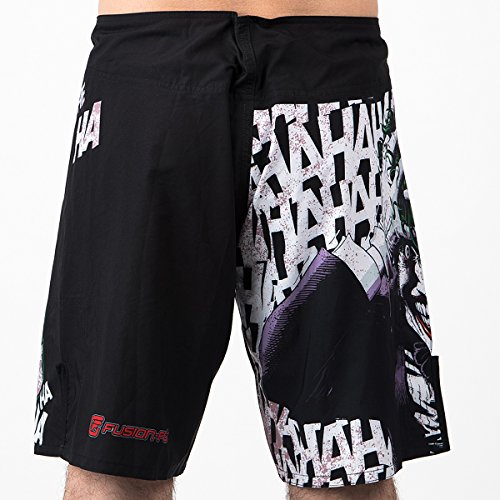 Fusion Fight Gear Batman The Killing Joke Men's Fight Shorts (M) Black and White - Thumbnail 4