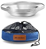 Stainless Steel Plate Set - 8.5 inch Ultra-Portable Dinnerware Set of 6 Round BPA Free Plates for Outdoor Camping | Hiking | Picnic | BBQ | Beach