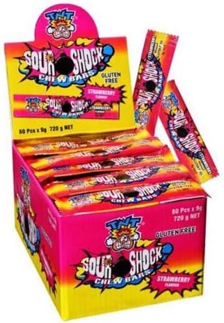 TNT Sour Shock Strawberry Chew Bar 9gm x 80